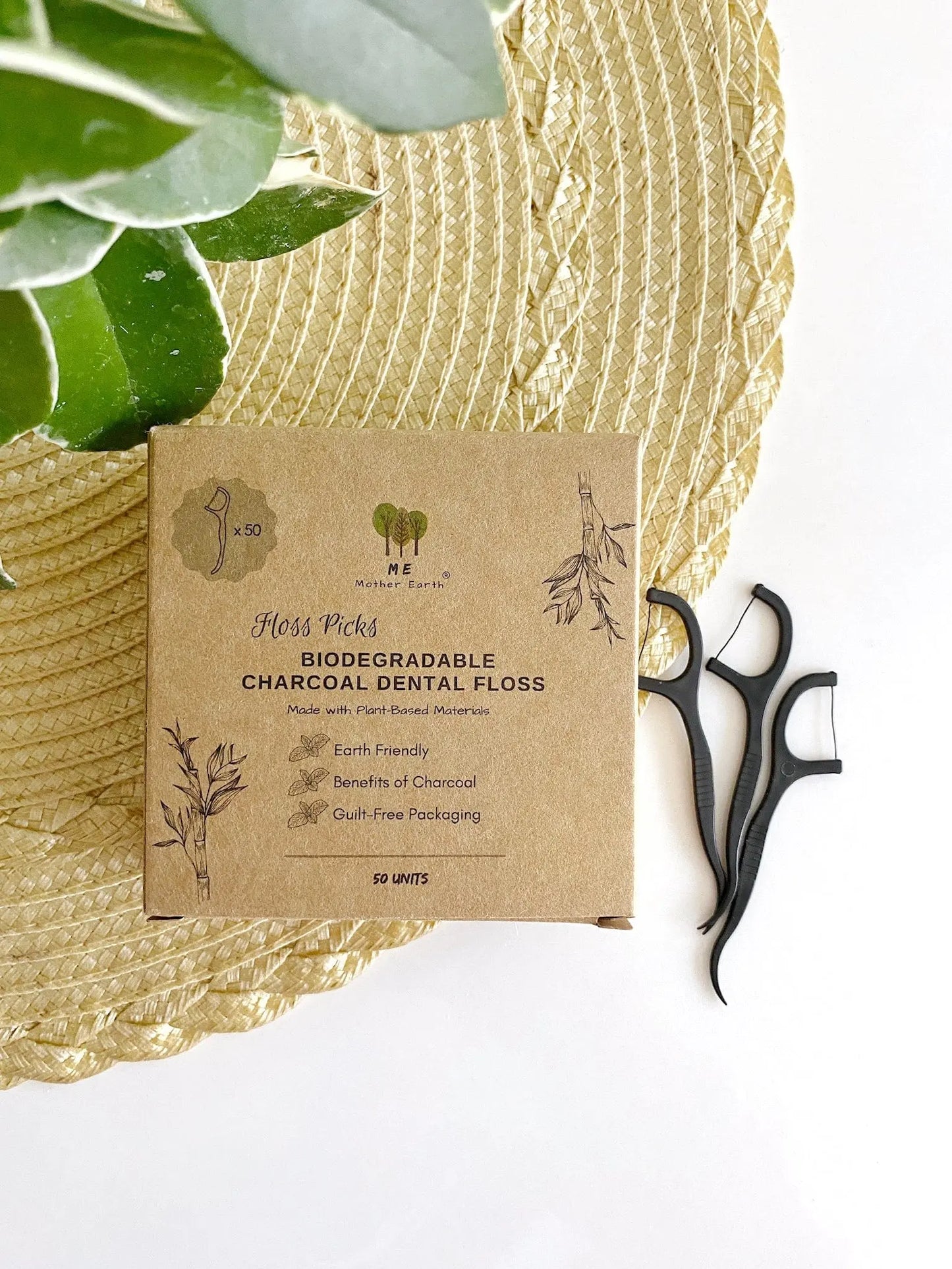 Charcoal Dental Floss Picks | Biodegradable The Eco Joynt Toothpicks