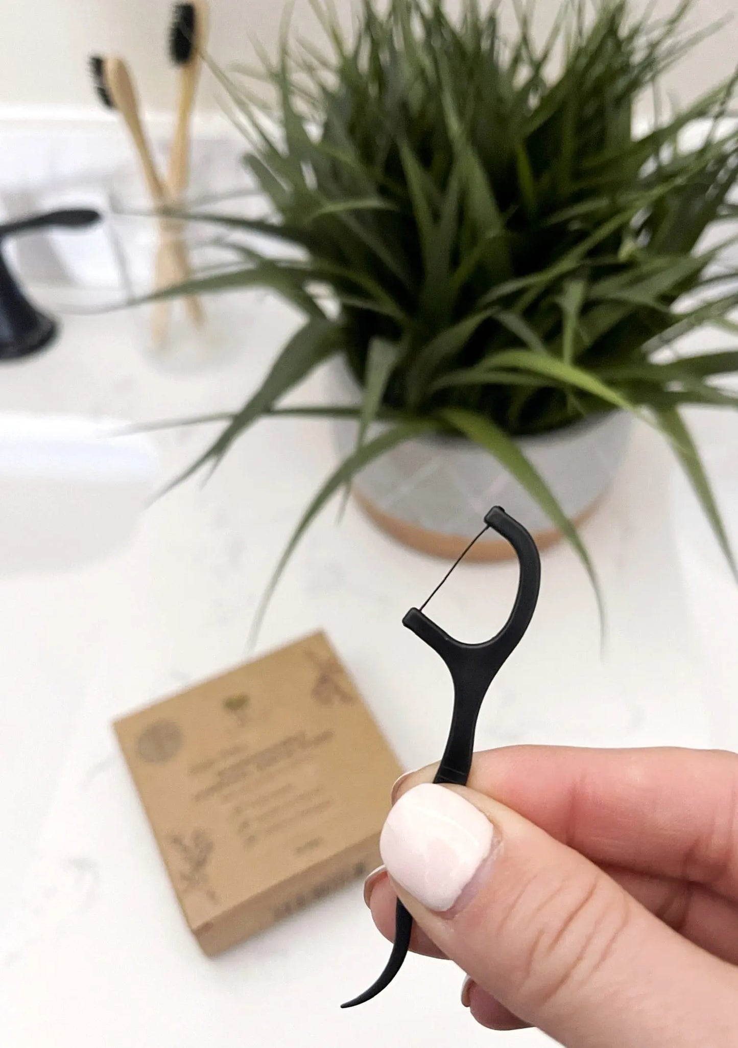 Charcoal Dental Floss Picks | Biodegradable The Eco Joynt Toothpicks