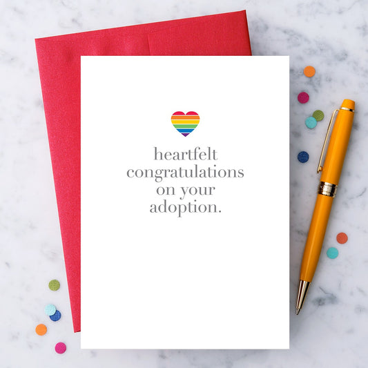 "Heartfelt Congratulations on Your Adoption" Greeting Cards The Eco Joynt Greeting & Note Cards