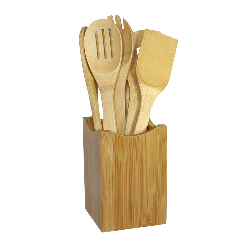 Handcrafted Bamboo Cooking Utensil Set | 7 Piece
