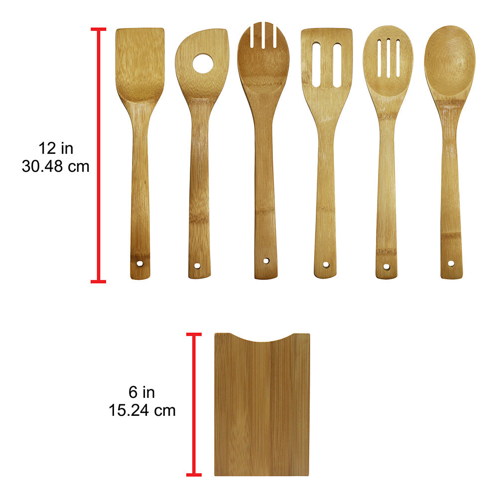 Handcrafted Bamboo Cooking Utensil Set | 7 Piece