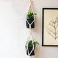 Macrame Two-Tier Off-White Plant Hanger 32 " | Handcrafted