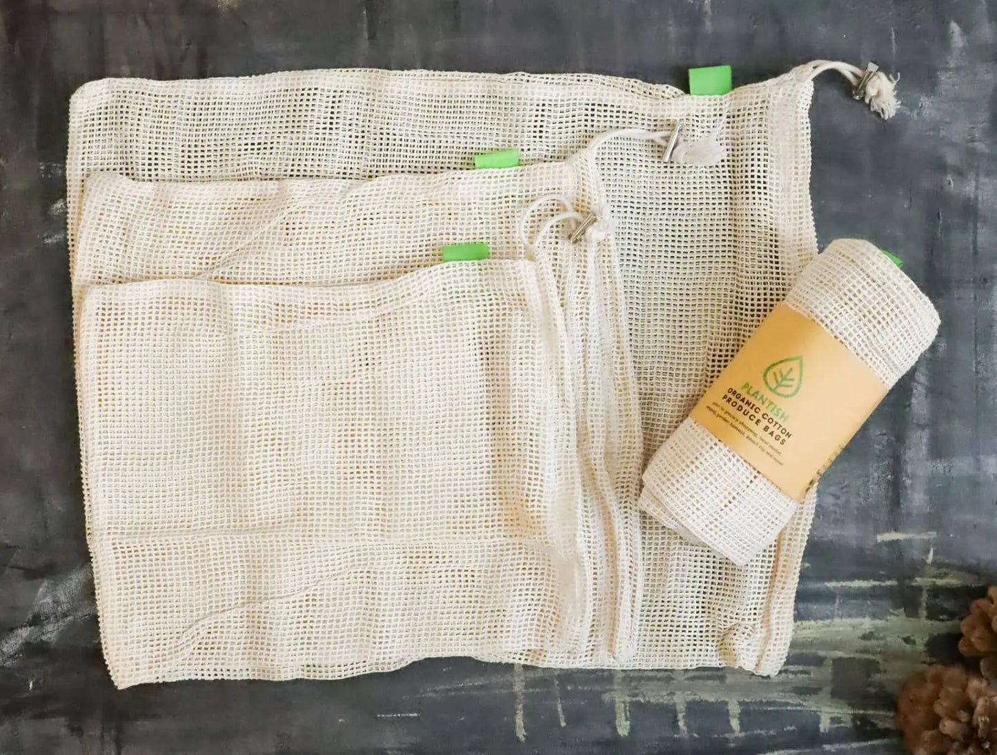 Organic Cotton Produce Bags - Set of 3 The Eco Joynt Home & Kitchen