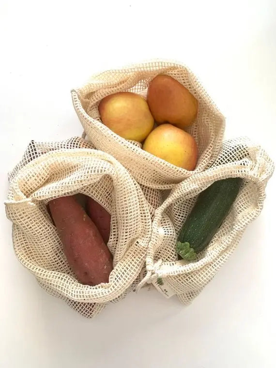 Reusable GOTS Organic Cotton Produce Bags- 3PK The Eco Joynt Shopping Totes