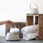 S/2 White Washed Langford Baskets | Large: 10.5 x 10.5 x 6 in, Small: 7 x 7 x 4.25 in The Eco Joynt Baskets