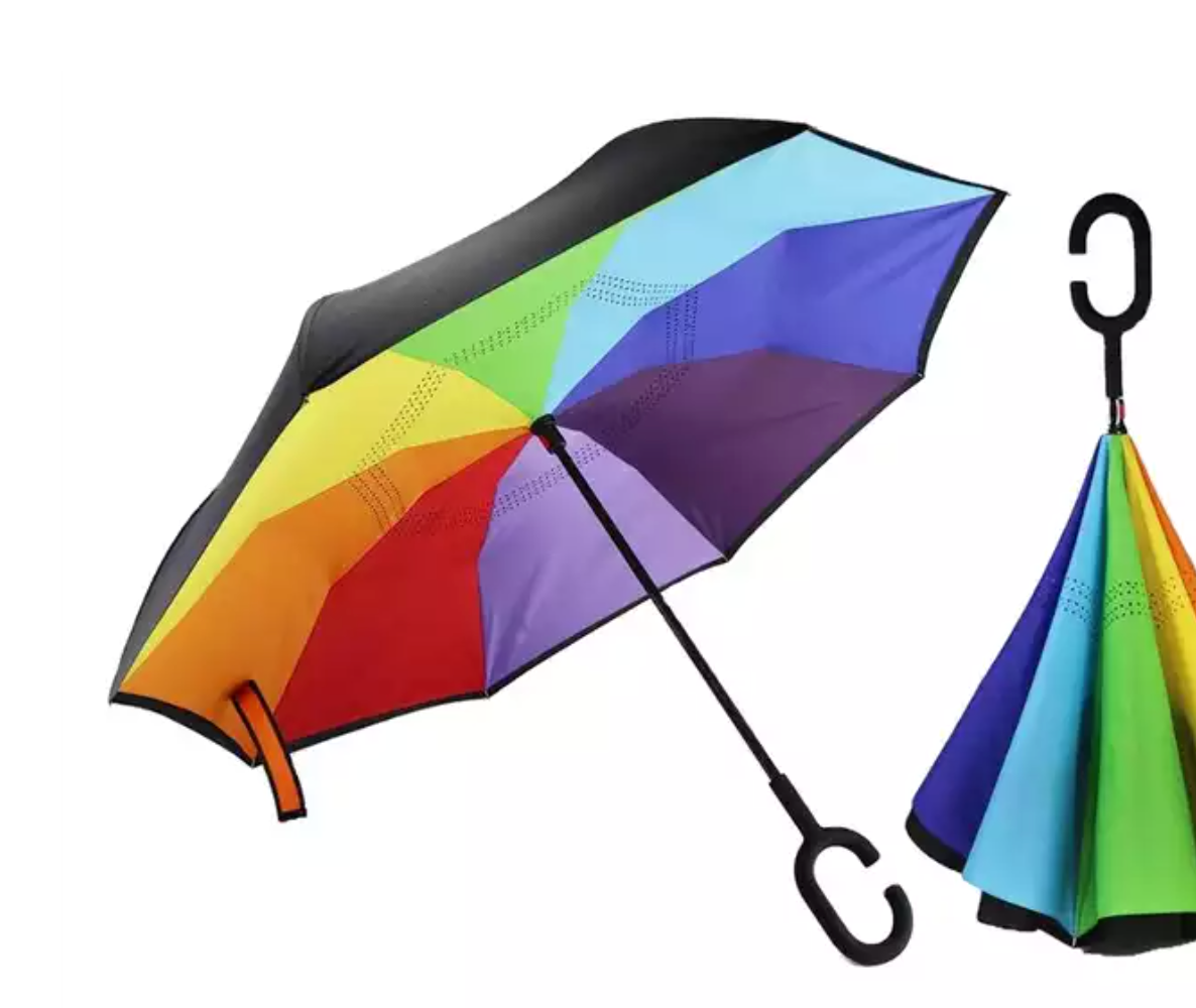 Rainbow Double Layer Inverted Umbrella | Pride 365